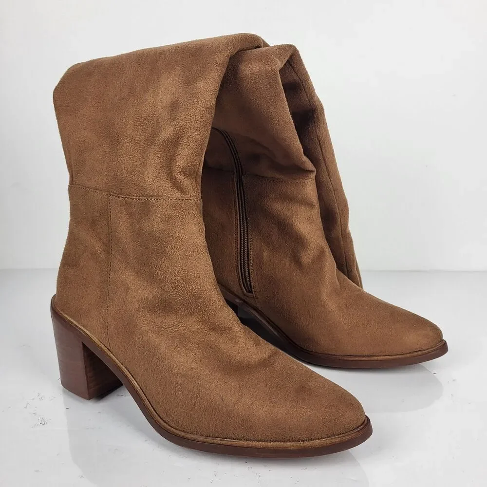 Seychelles Paradise City Leather Over the Knee Boots Brown Size 8